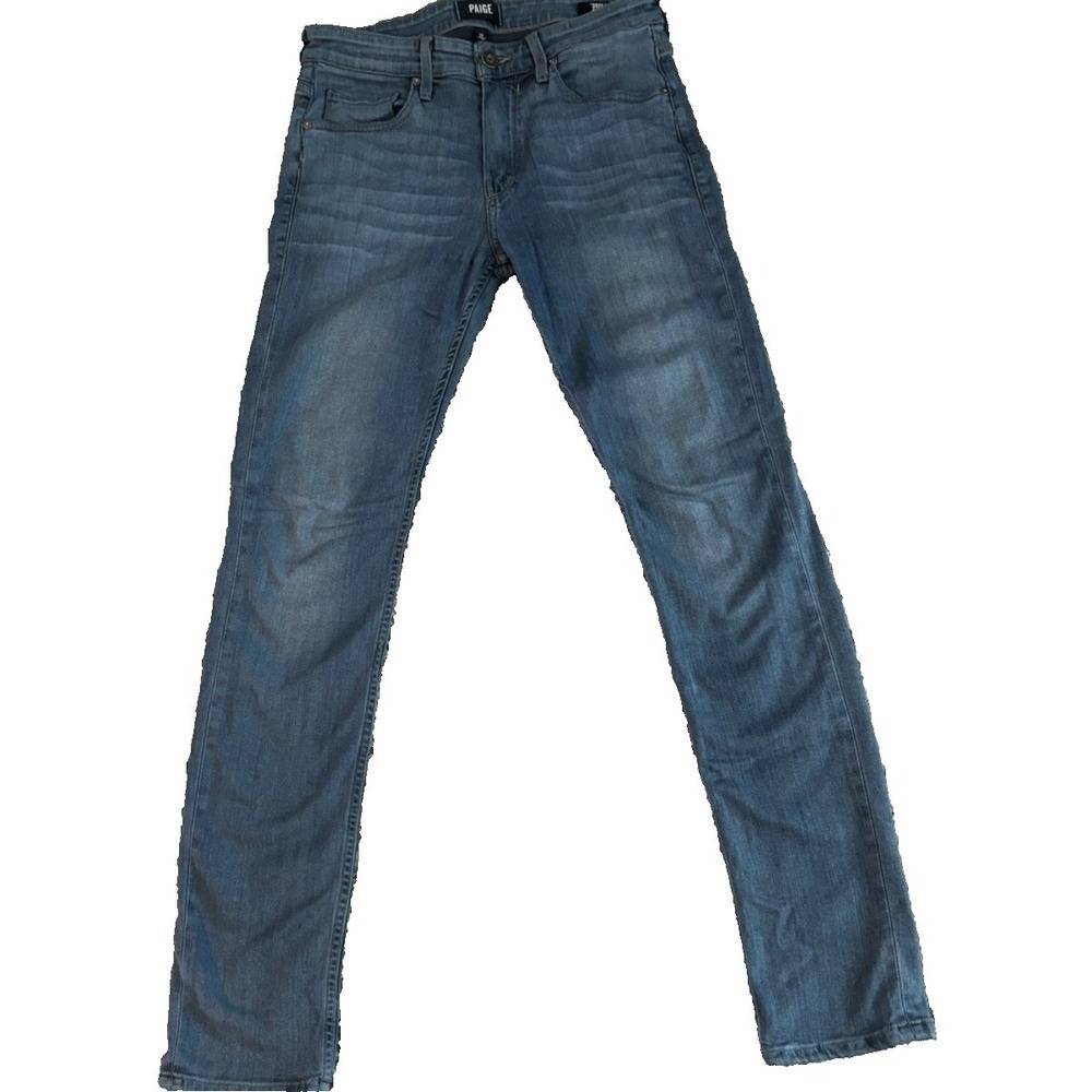Paige Lennox 30 Slim Straight Denim Jeans in Erikson Wash Low Rise 30 X 32
